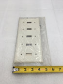 Cooper Wiring 2155LA 5 Gang Standard Size Toggle Switch Plate in Light Almond