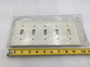 Cooper Wiring 2155LA 5 Gang Standard Size Toggle Switch Plate in Light Almond