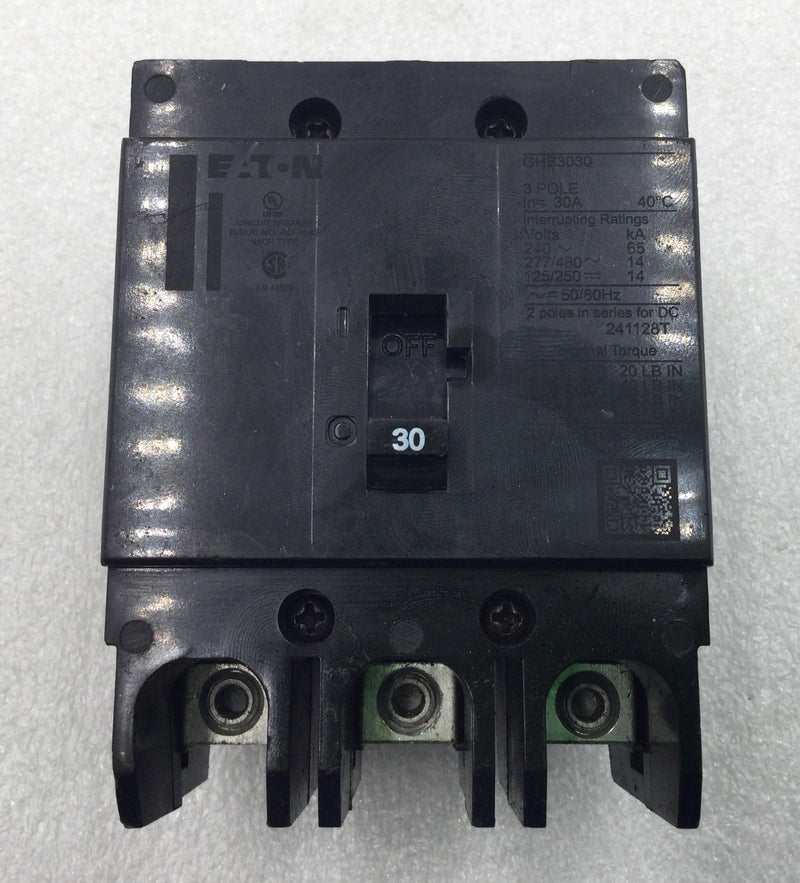Eaton GHB3030 30 Amp 3 Pole 480V Bolt on Circuit Breaker