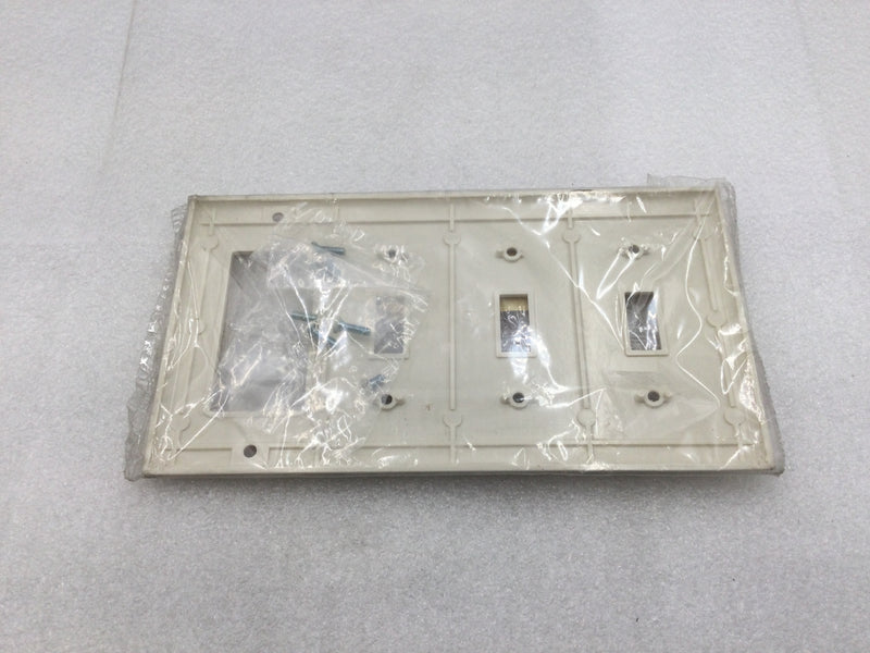 Legrand SP326-LA 4 Gang Device Plate 3 Toggle Style 1 Decora in Light Almond