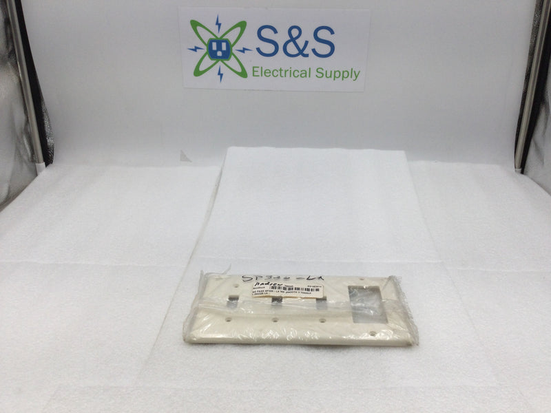 Legrand SP326-LA 4 Gang Device Plate 3 Toggle Style 1 Decora in Light Almond