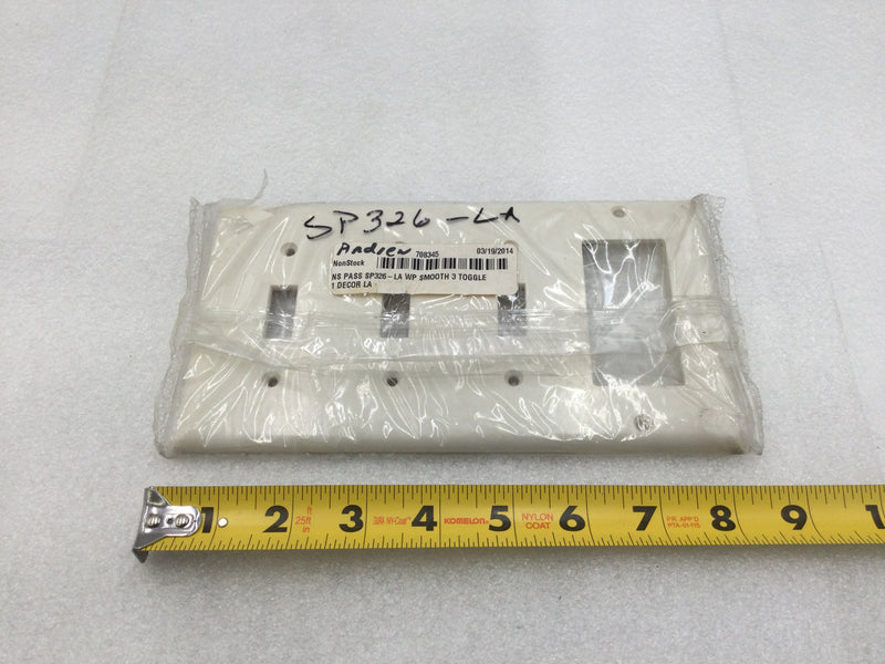 Legrand SP326-LA 4 Gang Device Plate 3 Toggle Style 1 Decora in Light Almond