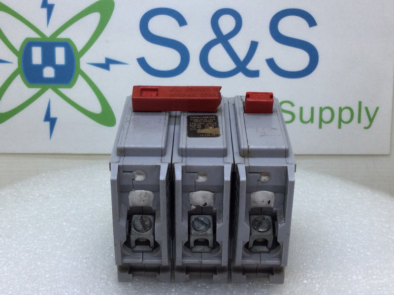 Challenger HBQ3030 30 Amp 3 Pole 240V Bolt on Circuit Breaker HBQ3D030 - Flaw