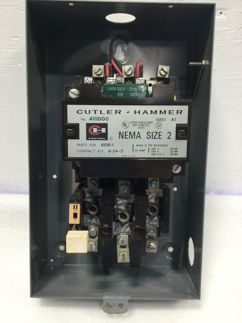 Cutler Hammer A10DG0 45 Amp NEMA Size 2 240V Magnetic Starter