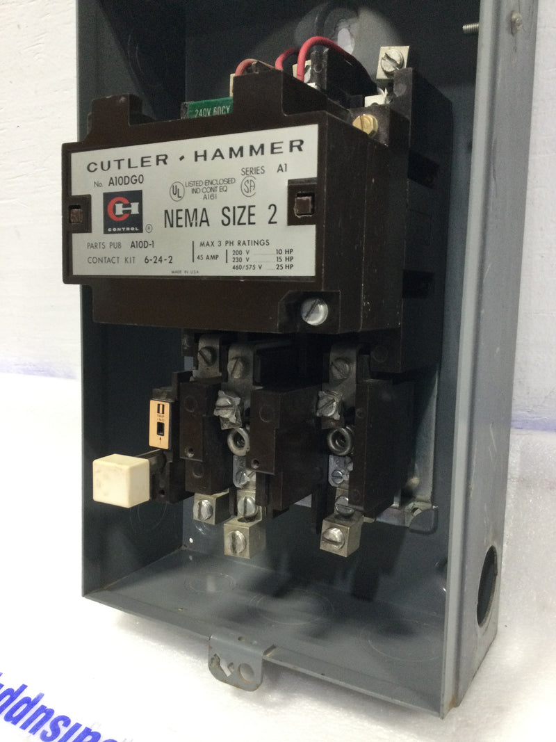 Cutler Hammer A10DG0 45 Amp NEMA Size 2 240V Magnetic Starter