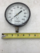 Trerice 800B 9012-4 0-100 PSI Pressure Gauge 4 1/2" 1/4" NPT Gauge NIB