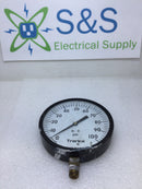 Trerice 800B 9012-4 0-100 PSI Pressure Gauge 4 1/2" 1/4" NPT Gauge NIB