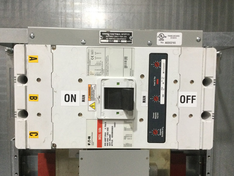 Eaton/Cutler Hammer 208/120V 3 Phase 4 Wire 800 Amp Panelboard 57" x 38"