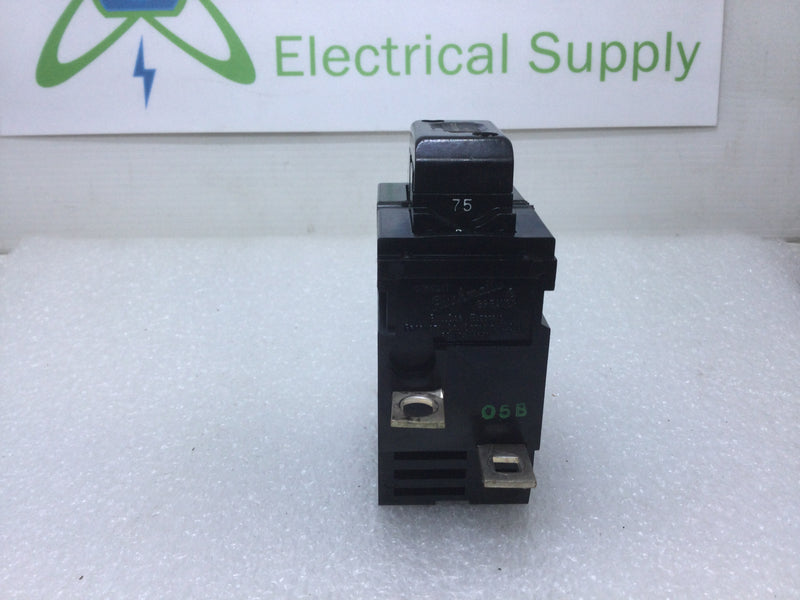 Pushmatic/BullDog Electric W275 75 Amp 2 Pole 120/240V Circuit Breaker