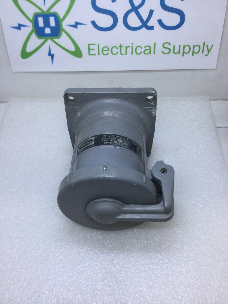 Hubbell HBL4100RS2WR Industrial Grade Female Receptacle 3 Pole 4 Wire 100 Amp