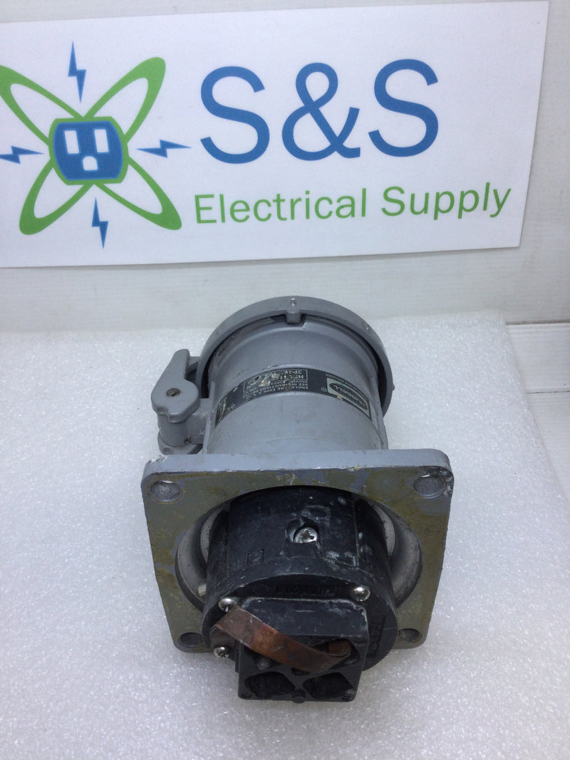 Hubbell HBL4100RS2WR Industrial Grade Female Receptacle 3 Pole 4 Wire 100 Amp