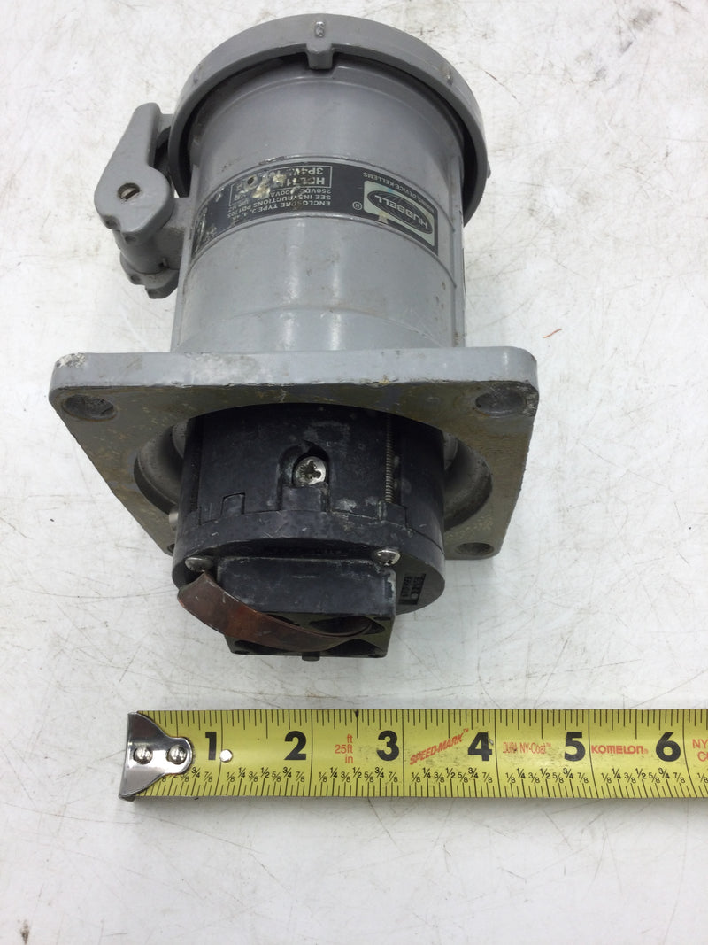 Hubbell HBL4100RS2WR Industrial Grade Female Receptacle 3 Pole 4 Wire 100 Amp