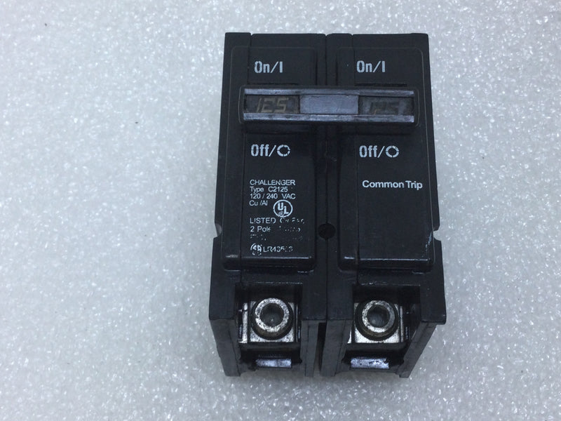 Challenger C2125 125 Amp 2 Pole Series C Molded Case Plug-In Circuit Breaker
