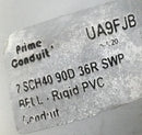 Prime Conduit UA9FJB 2" Schedule 40 90D 36R 90 Degree Sweeping PVC Elbow