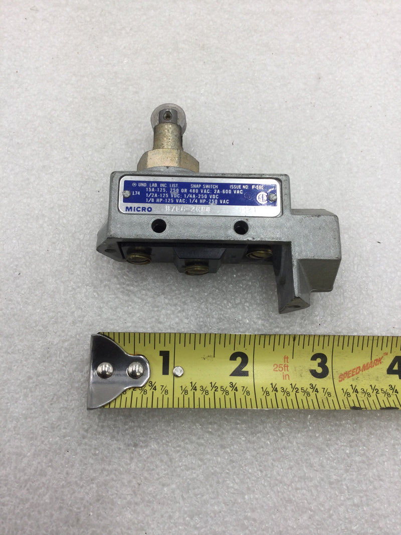 Honeywell/Micro Switch BZE6-2RQ8 Roller Plunger Limit Switch 15 Amp 600 VAC Max