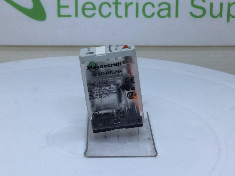 Magnecraft 781XAXM4L-24A Relay 24VAC 20A SPDT Plug-In Ice Cube Relay