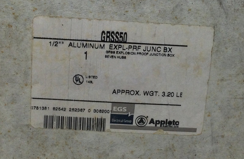 Appleton Electric GRSS50 1/2" Aluminum 7-Hub Explosion Proof Junction Box