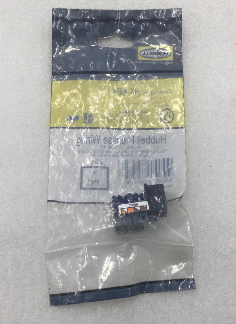 Hubbell HXJ6BK Cat 6 Universal Wiring XCELERATOR Jack Module