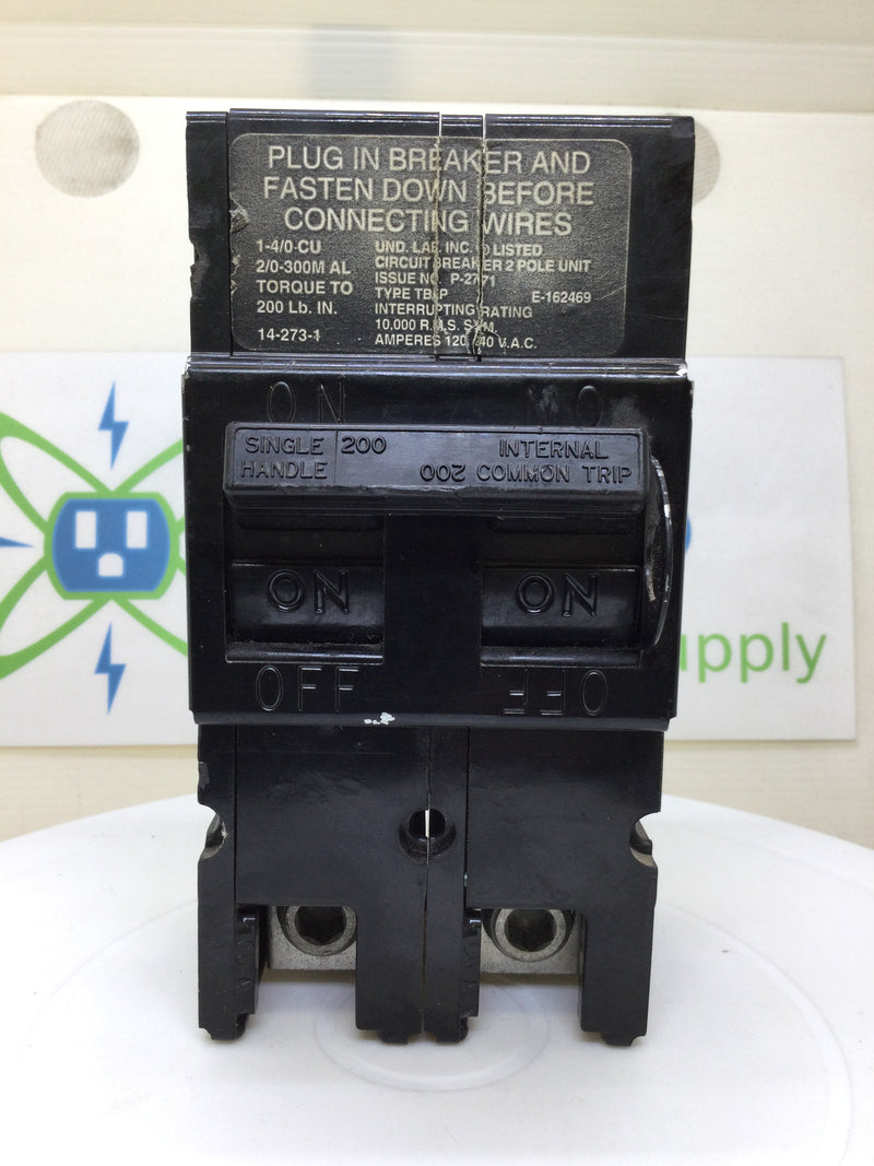 Thomas & Betts TBFP-200-2 TBFP2200 200 Amp 2 Pole Main Circuit Breaker