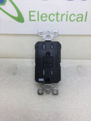 Leviton GFWT1-E Smartlock Pro Self Test GFCI Receptacle in Black Lighted 15 Amp 125 VAC