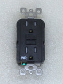 Leviton GFWT1-E Smartlock Pro Self Test GFCI Receptacle in Black Lighted 15 Amp 125 VAC