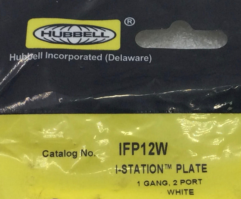 Hubbell IFP12W 1 Gang 2 Port I-Station Faceplate 4 5/8" x 3"