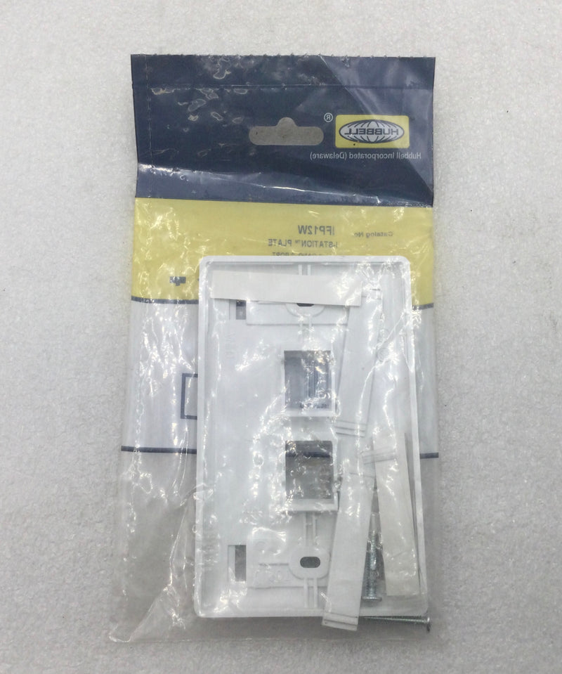 Hubbell IFP12W 1 Gang 2 Port I-Station Faceplate 4 5/8" x 3"