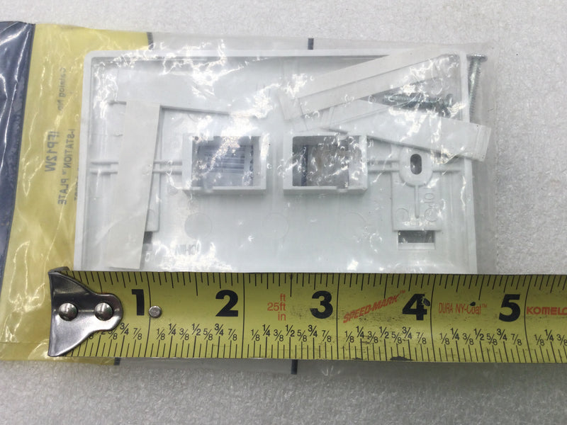 Hubbell IFP12W 1 Gang 2 Port I-Station Faceplate 4 5/8" x 3"