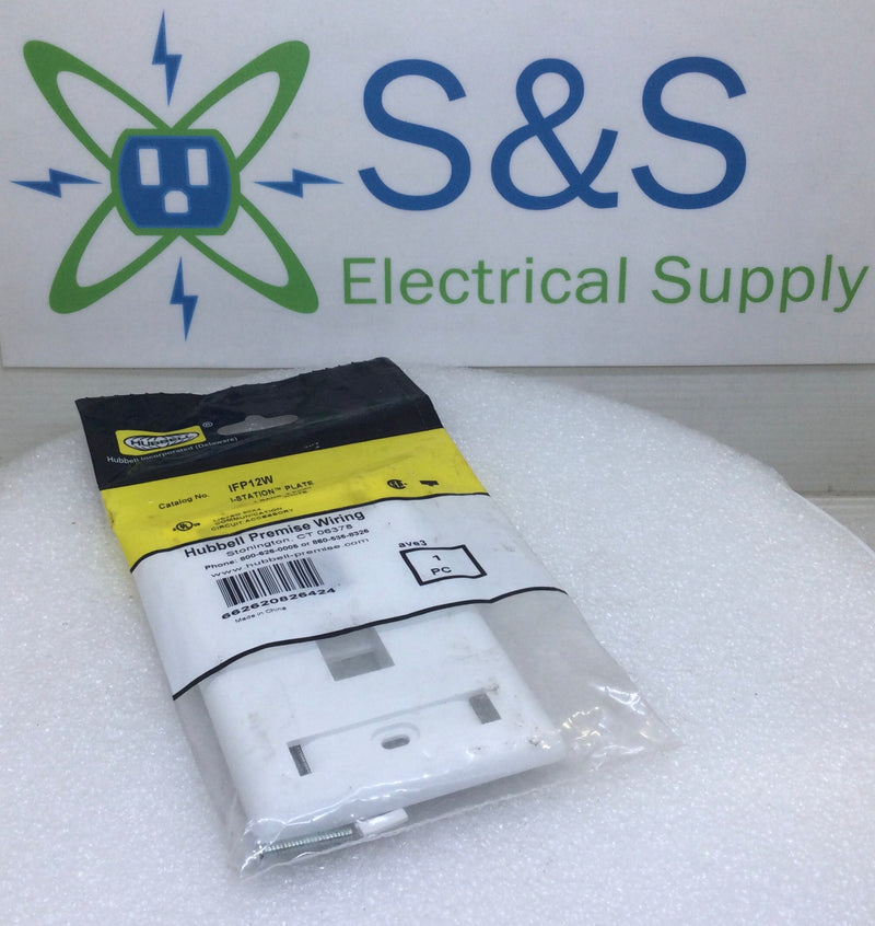 Hubbell IFP12W 1 Gang 2 Port I-Station Faceplate 4 5/8" x 3"