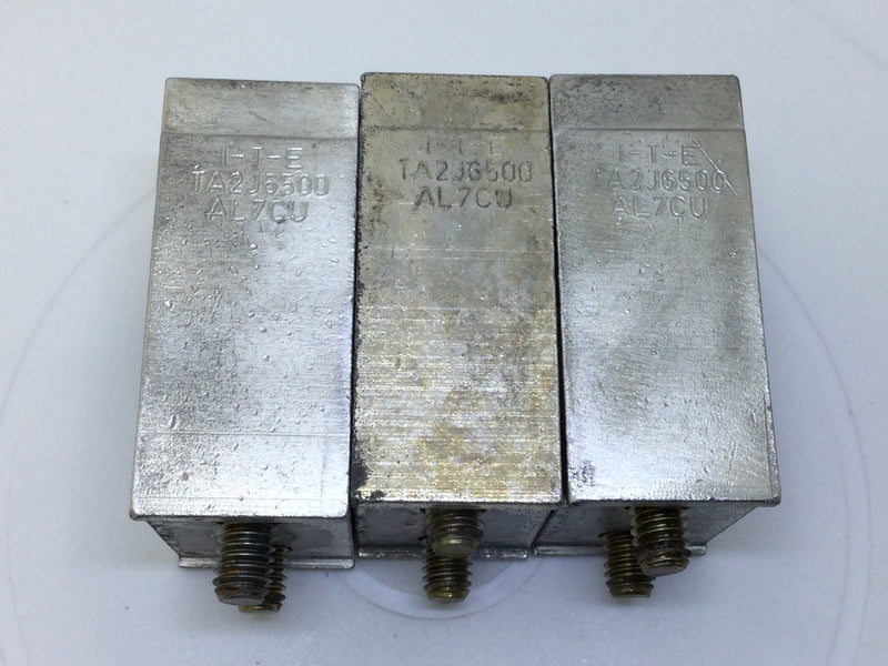 Lot of 3 - ITE TA2-J6500 CU7AL JD JF LD Circuit Breaker Lug Terminal TA2J6500