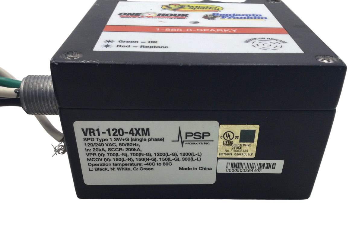 PSP Vortexx VR1-120-4XM 50/60Hz 120/240V Series R Type 1 Surge Protect