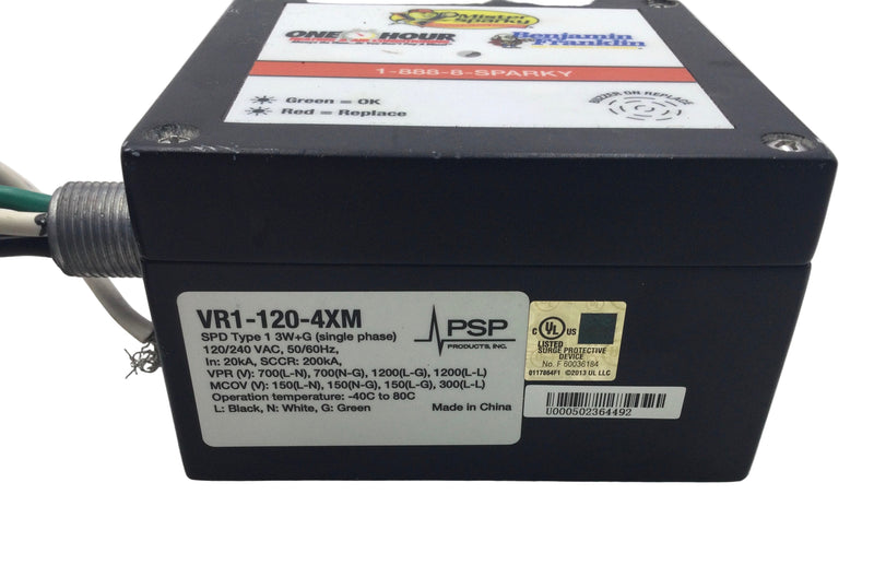 PSP Vortexx VR1-120-4XM 50/60Hz 120/240V Series R Type 1 Surge Protect