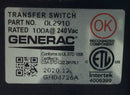 Generac 0L2910 100 Amp 2 Pole 240V HSB Generator Transfer Switch