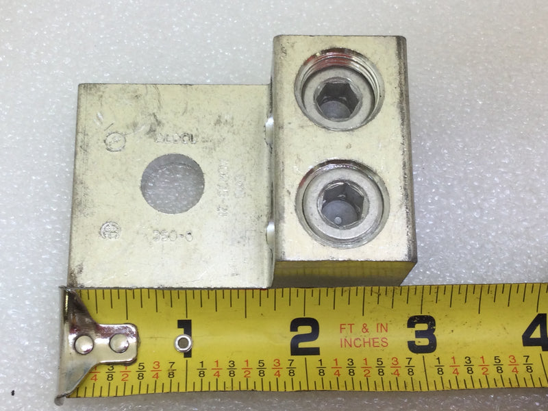 BKB ADR35-21 350 Kcmil 2 Conductor 1 Hole 1/2" Stud Aluminum Mechanical Lug