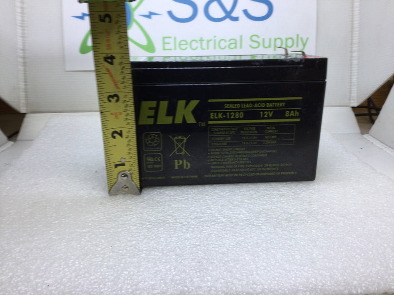 ELK ELK-1280 Sealed Lead-Acid Battery 12V 8Ah Non Spillable