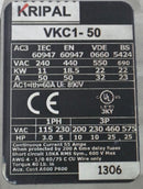 Yagi-Kripal VKC1-50 50 Amp 3 Pole 115-575V 3-25 HP Contactor w/110 VAC Coil