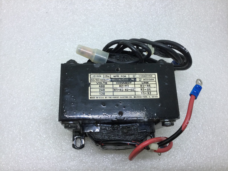 Westinghouse 112D631H04 Control Transformer 120-480V 50/60Hz .15 KVA