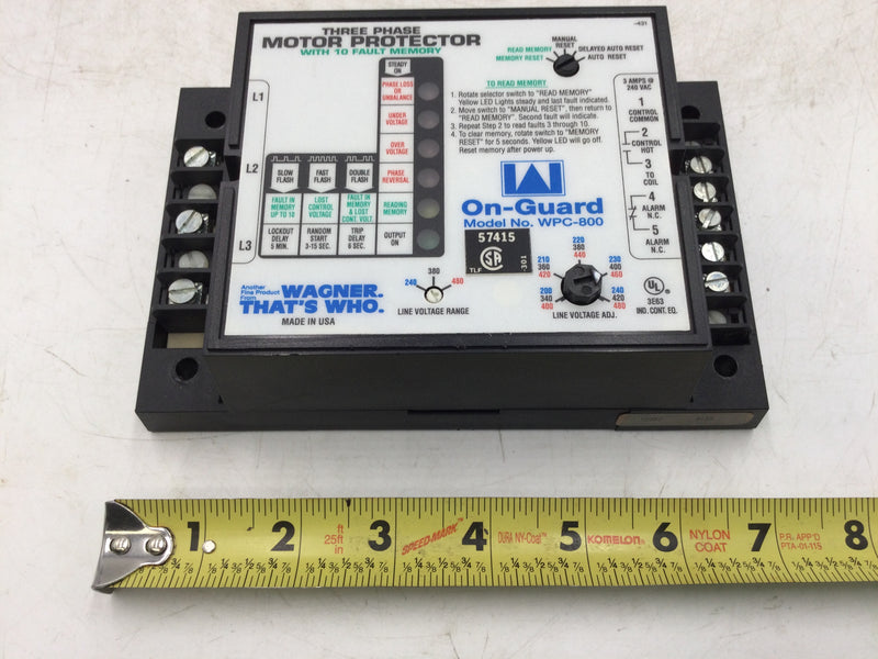 Wagner On Guard WPC-800 3 Phase Motor Protector w/ 10 Fault Memory