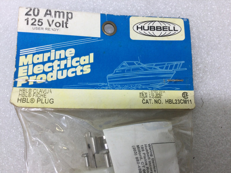 Hubbell Marine Electrical Products HBL23CM11 Male Twist Lock Plug 20Amp 125V