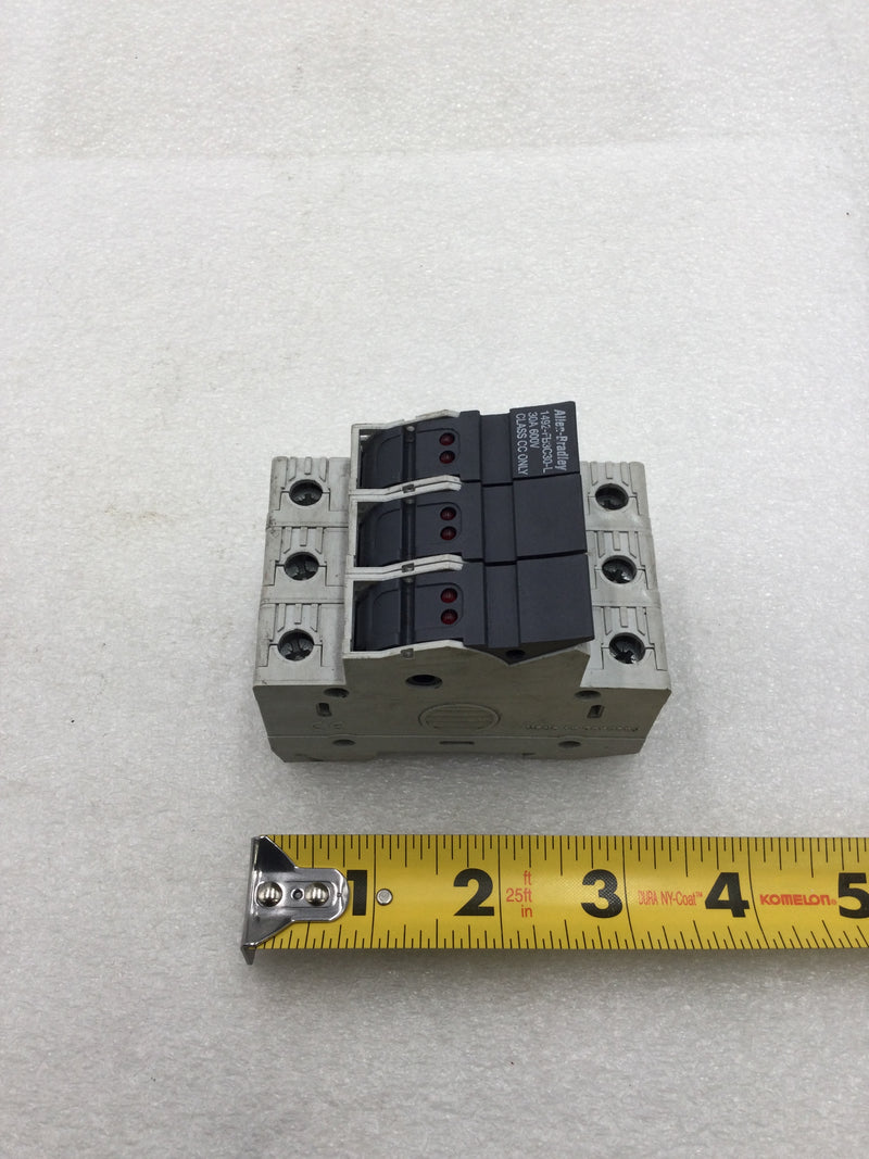 Allen-Bradley 1492-FB3C30-L 3 Pole 30 AMP 600 VAC Class CC Fuse Holder