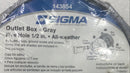 Sigma Electric 143854 1/2" 5 Hole All Weather Gray Outlet Box