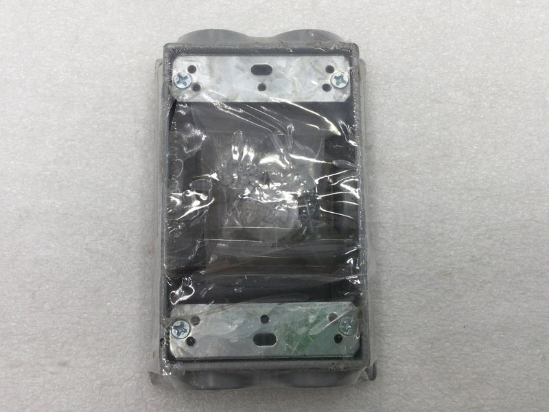 791-468 Metal 4 Hole 1 Gang 1/2" Threaded Weatherproof Box Extension