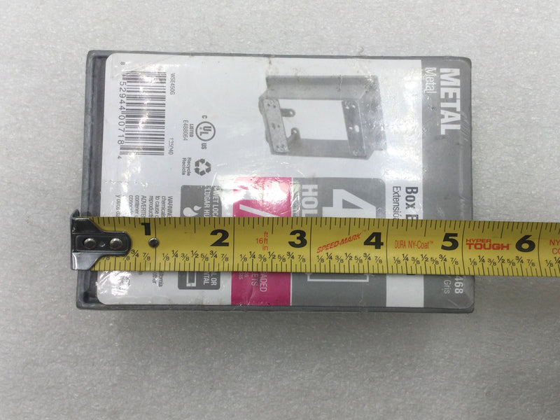 791-468 Metal 4 Hole 1 Gang 1/2" Threaded Weatherproof Box Extension