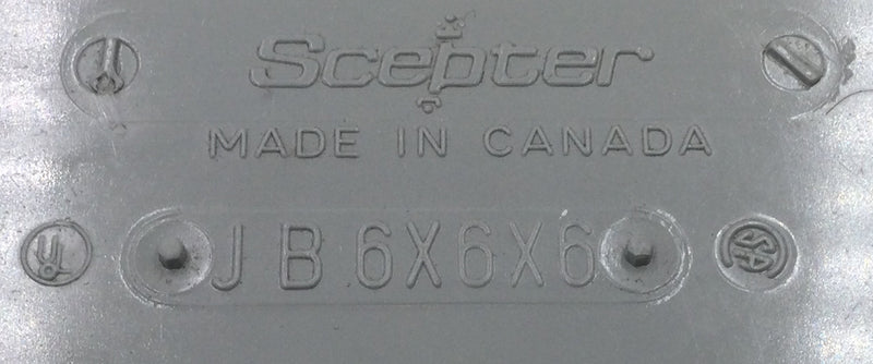 Scepter 077698 JB6x6x6 PVC Junction Box Conduit 6" x 6" x 6"