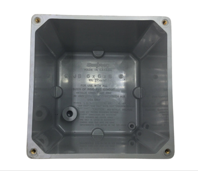 Scepter 077698 JB6x6x6 PVC Junction Box Conduit 6" x 6" x 6"