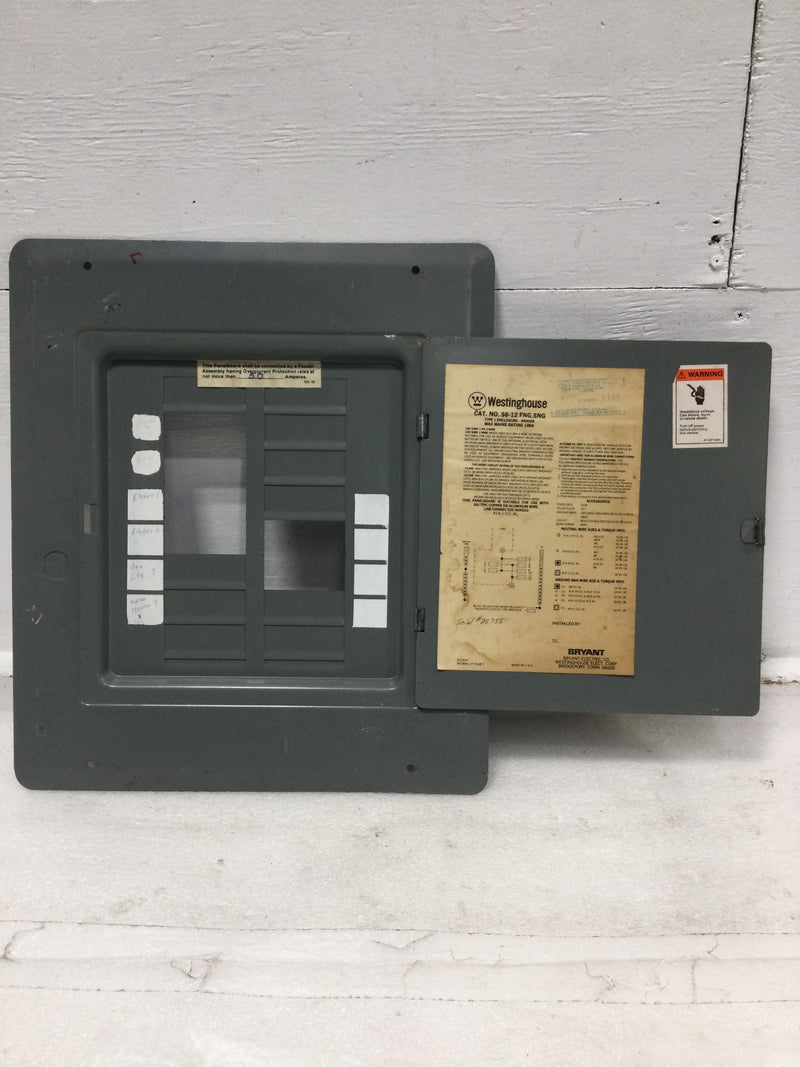Westinghouse S6-12FNG,SNG 100 Amp 16 Space 120/240V Panel Door 15 3/8" x 13 3/8"