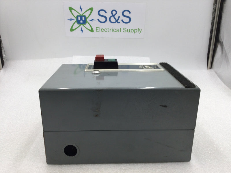 Allen-Bradley 509-AAXD 18 Amp 2 Pole Motor Starter w/120V Coil and Enclosure