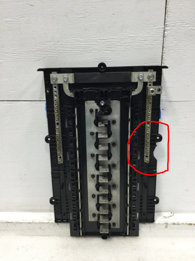 Eaton BRP20B100V25 100 Amp 20 Space 120/240V Load Center Guts Only 9"X16"-Flaw