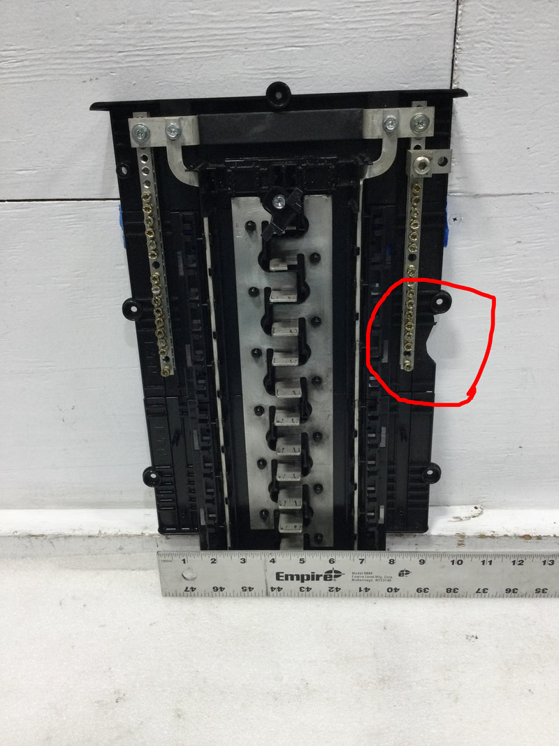 Eaton BRP20B100V25 100 Amp 20 Space 120/240V Load Center Guts Only 9"X16"-Flaw