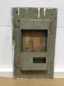 Frank Adams Electric Series S 8 Space Fuse Panel Cover/Door Only 10.5" X 17.5"